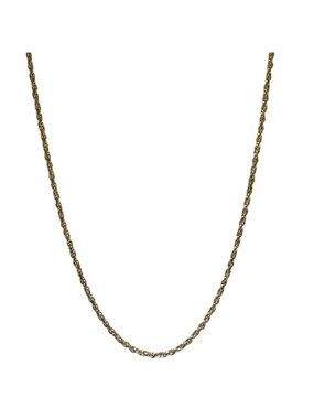 Vintage Gold Tone Rope Chain Necklace Classic Minimalist Fashion Jewelry Women